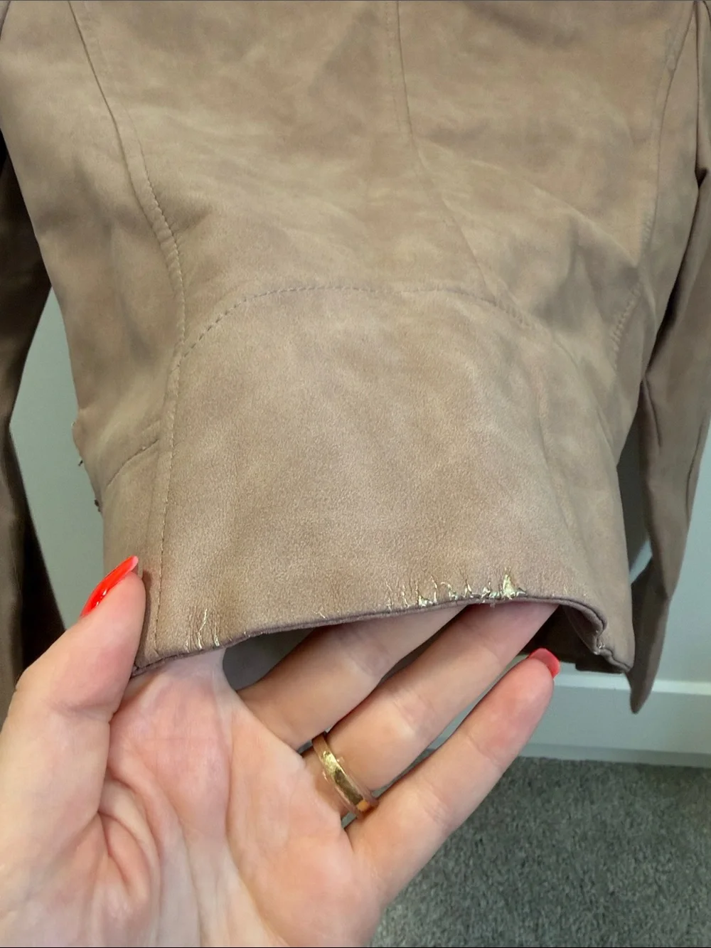 BB Dakota Dusty Mauve Suede Moto Jacket